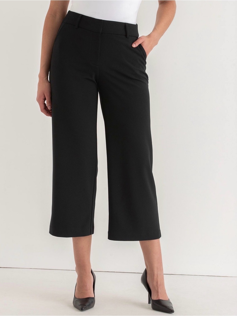 Ricki’s Wide Leg Crop Pant, Black, Sz 14